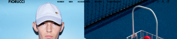 The Fiorucci website and different shopping categories