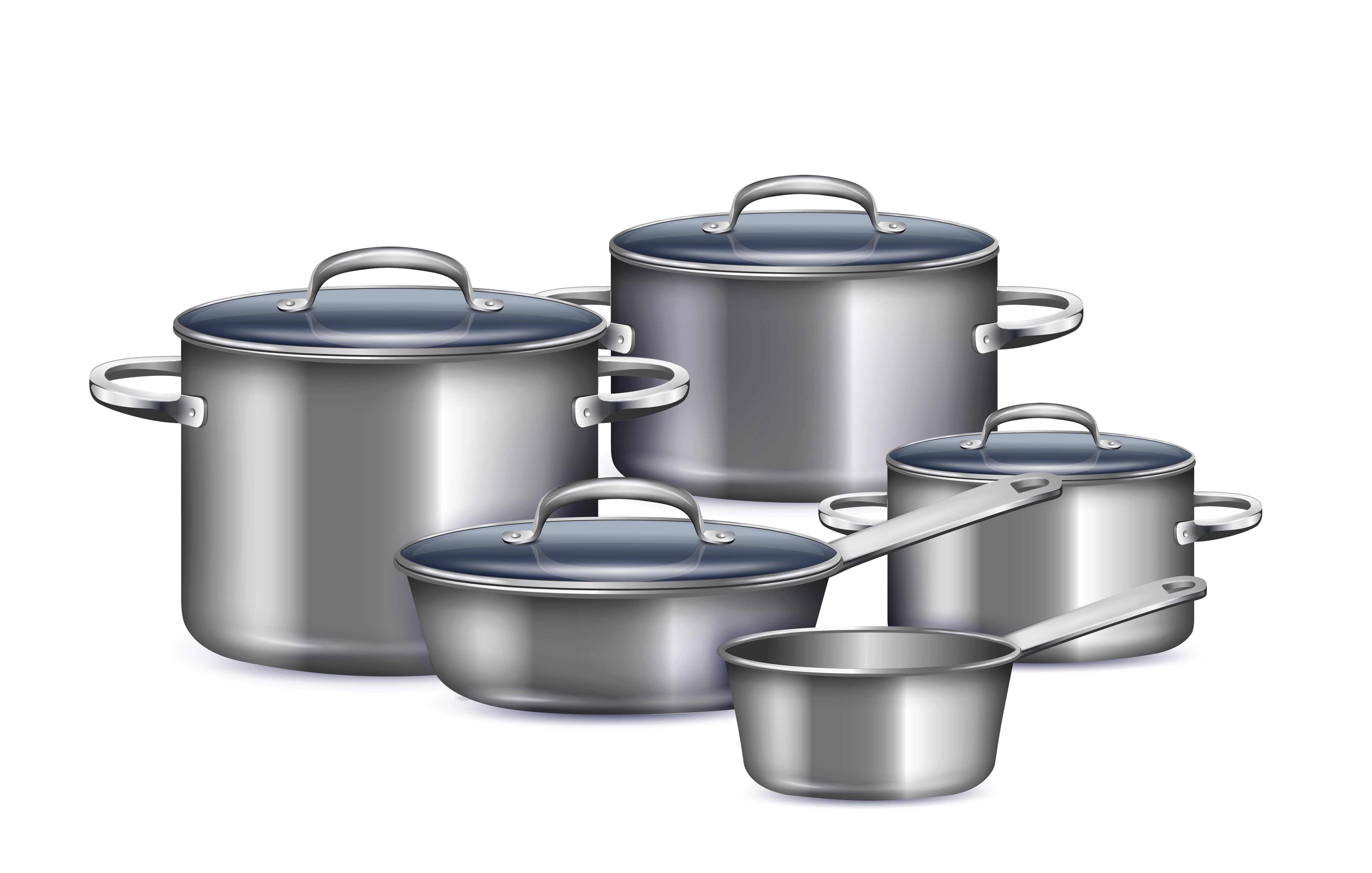 saucepan-set-cooking-breakfast-lunch-dinner-realistic
