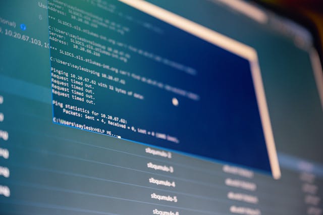 A person working on cybersecurity