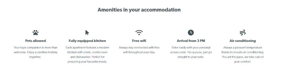 Amenities for the best of Holiday Suites