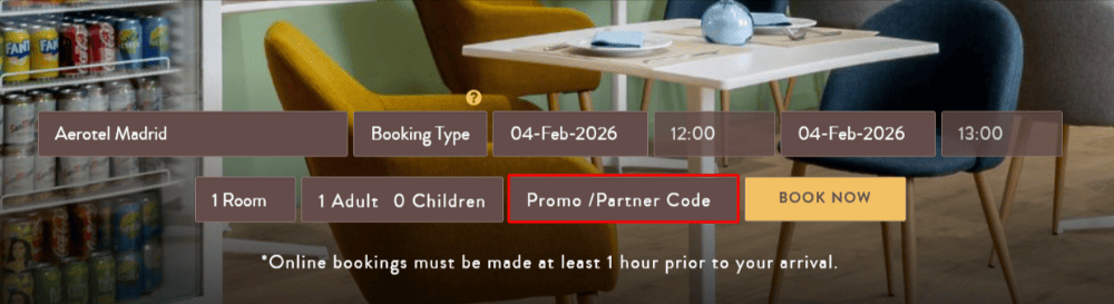 The Aerotel booking page with where to paste the Aerotel voucher code in a red box