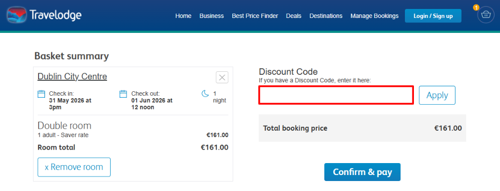 Do you have a Travelodge UK promo code then enter it in the red box.