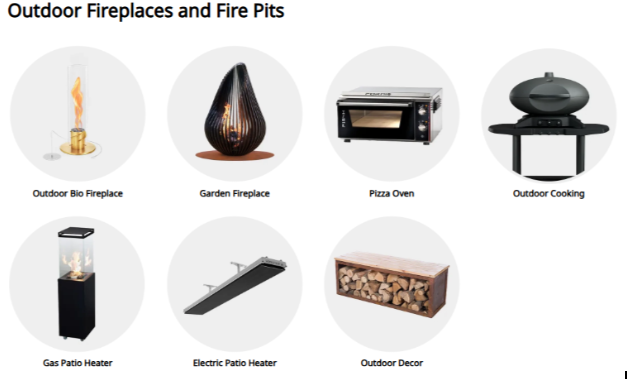 type of outdoor Bioethanol Fireplace displayed on white background 