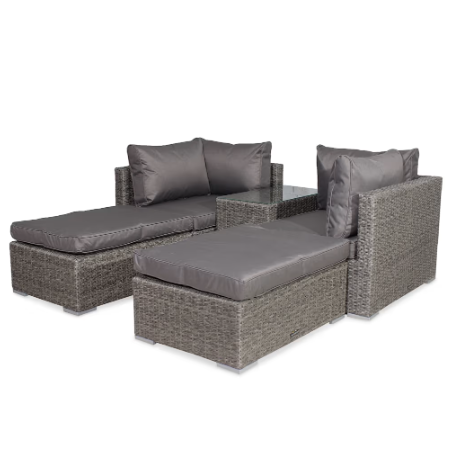 Budget garden ideas: Royalcraft Paris 4 Seater Lounge Set in grey