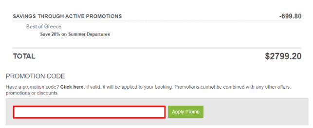 A box where you can enter your G Adventures voucher code to redeem it