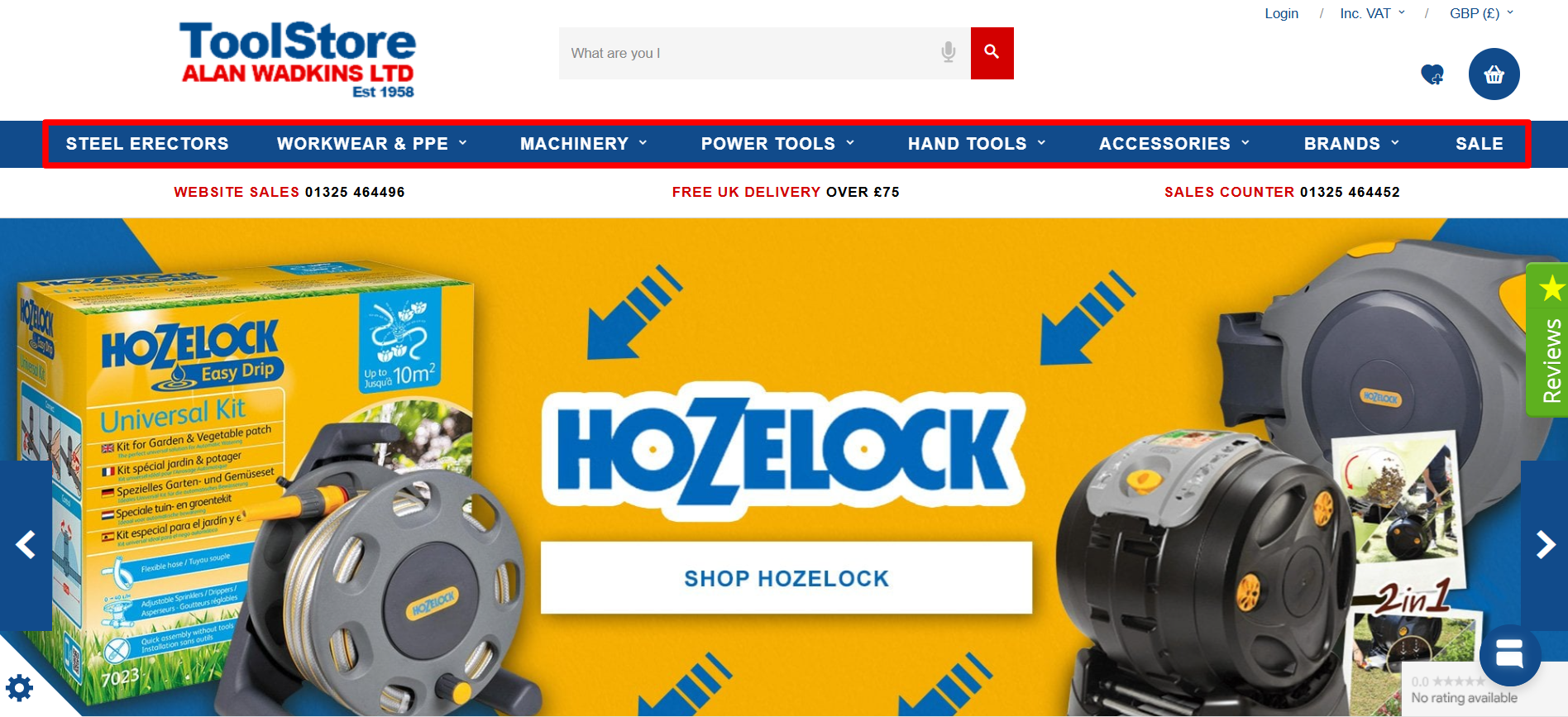 The Alan Wadkins landing page, whose navigation bar is highlighted with a red box