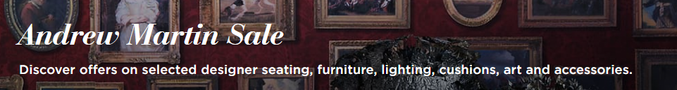 The Andrew Martin sale page banner from their website.
