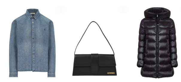 Sales items on a white background