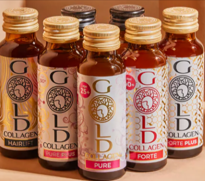 Different types of the Gold Collagen liquid collagen supplement drinks