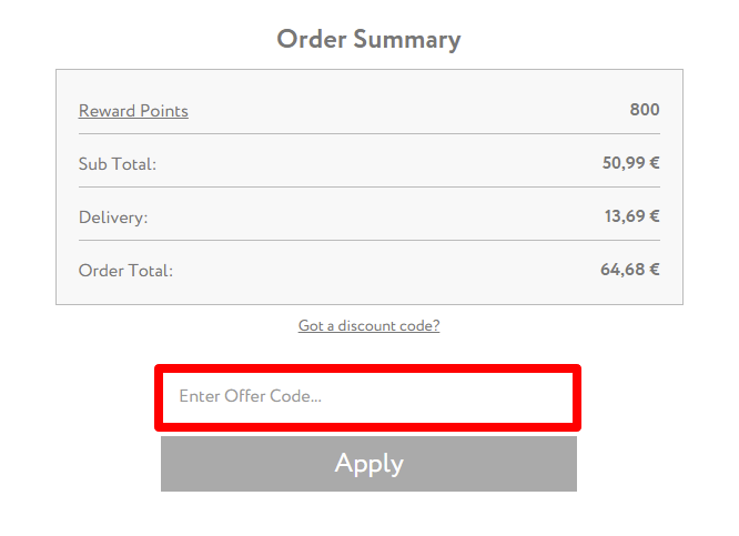 Paste your code in the box to get your discount