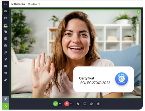 A woman using ClickMeeting to hold a meeting with a member of her team