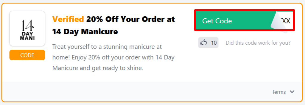 The Love Discount Vouchers page showing discount codes to use on your purchase