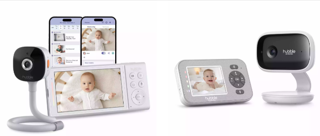 Hubble Connected two video monitors for customers to explore