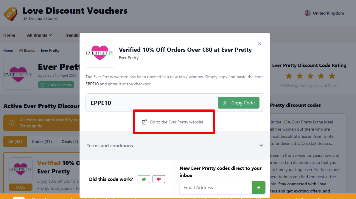 Visit Ever Pretty website and start shopping