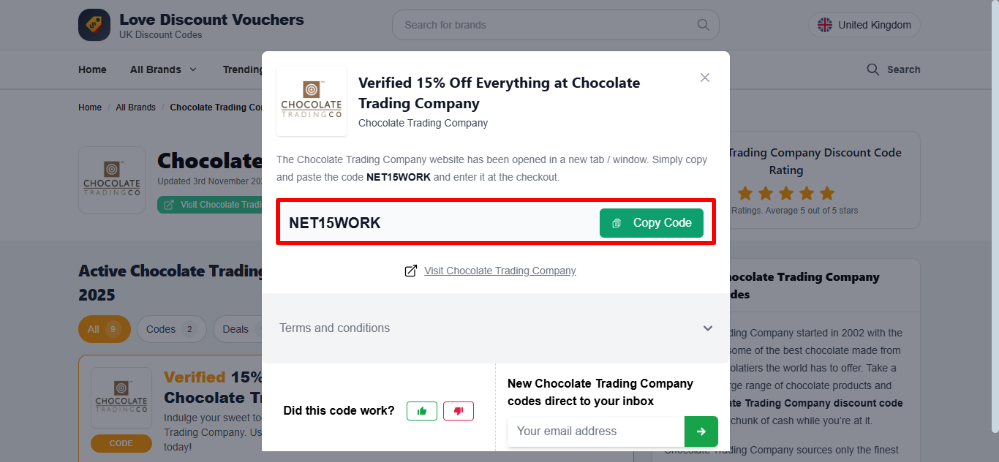 Chocolate Trading Company discount code at Love Discount Vouchers