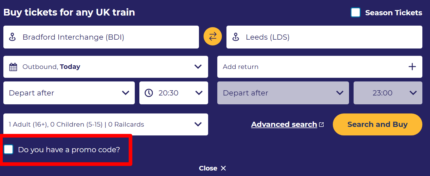 highlighted red box where customers can enter their Northern promo code