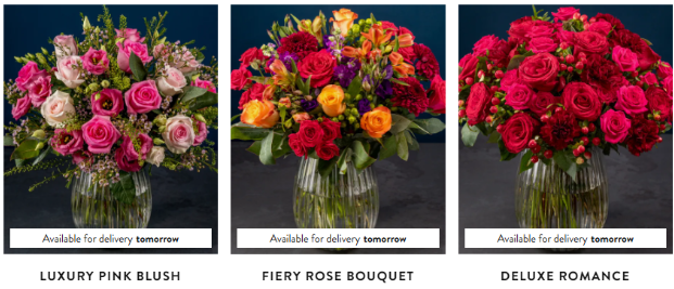 Eflorist bouquet in glass holder