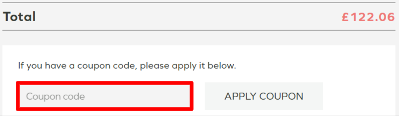 The checkout page showing where to apply your Blindsbypost discount code