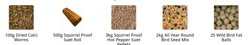Garden Wildlife Direct seedmixes and bird food in a single line