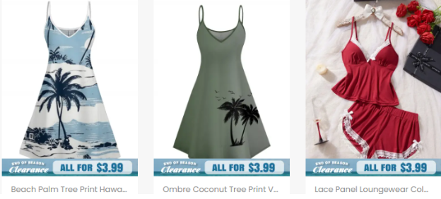 Sale items on white background