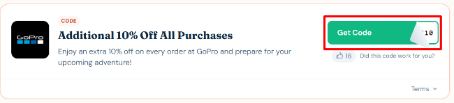 additional 10% discount voucher on all GoPro purchases