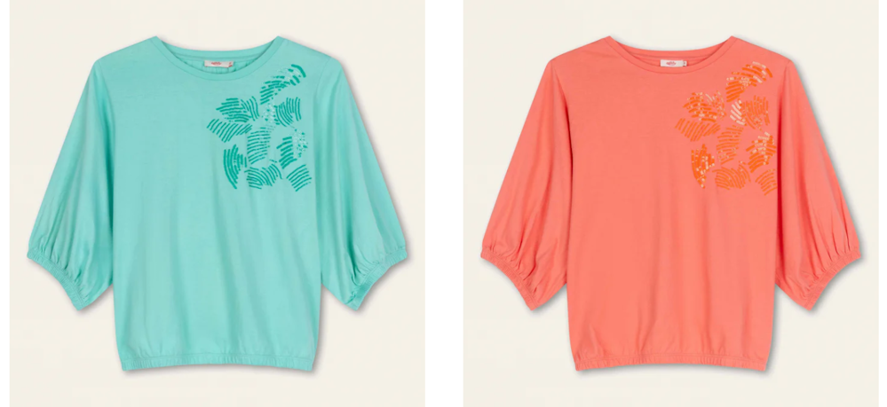 Zwei Shirts von oilily in jeweils verschiedenen Farben