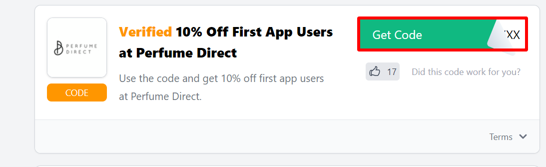 The Love Discount Vouchers page showing all Perfume Direct's verified discount codes to use on your purchase