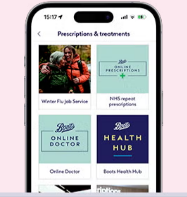The Boots app and different options it has