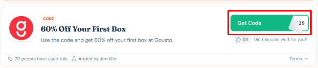 verified Gousto voucher offer for 60% off your first order