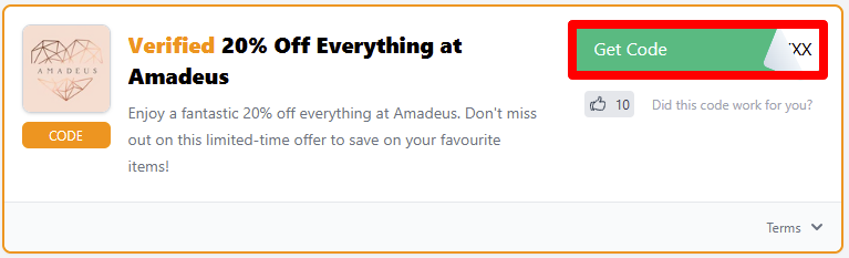 Get your code to earn a discount