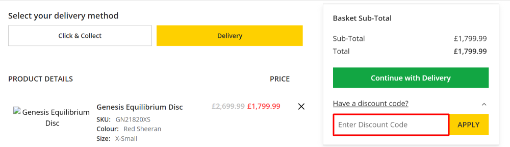 The Freewheel checkout page with where to paste the Freewheel voucher code in a red box