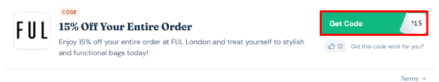 A box will show the FUL London voucher code to use on your purchase