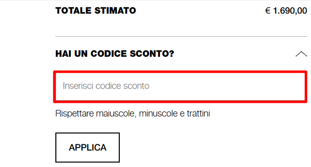 carrello del sito DSquared2 dove poter risaprmiare su molti articoli con un codice sconto DSquared2