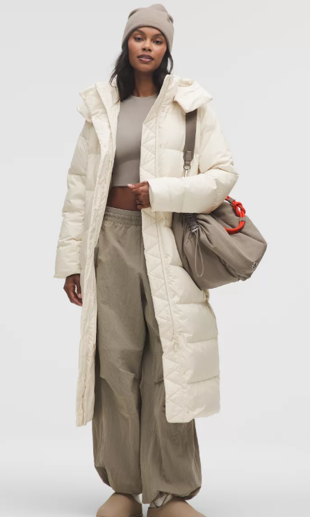 Women’s winter coats and jackets: Model in the Wunder Puff 600-Down-Fill Long Jacket