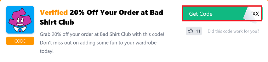 image showing the "Get Code" button