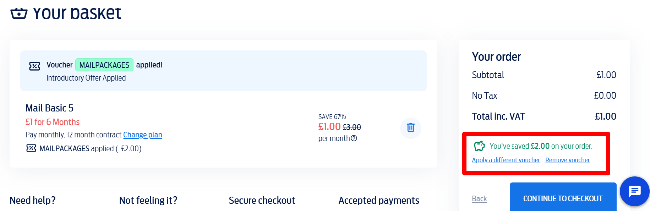 first step of redeeming a discount voucher on your plan
