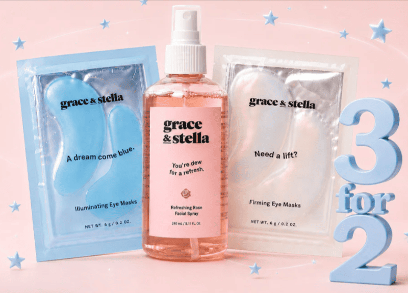 An example of some of the skincare products you can save on with a Grace & Stella voucher code