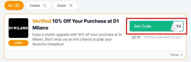 Enjoy a stylish upgrade with 10% off your purchase at D1 Milano