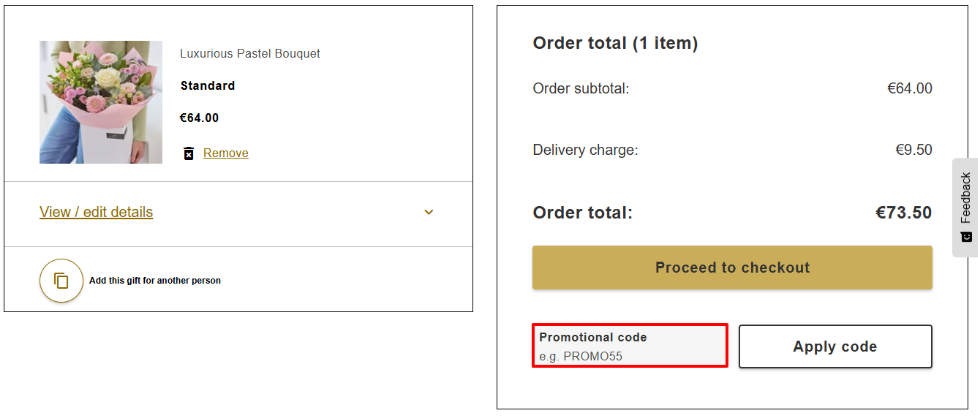 Interflora basket where you can apply your Interflora discount code