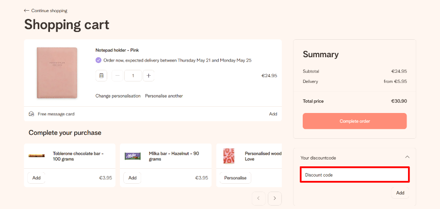 Apply your YourSurprise discount code before you pay