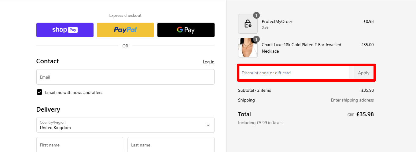 Paste your code and click 'Apply' to redeem it