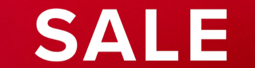 The word “SALE” written on the red background