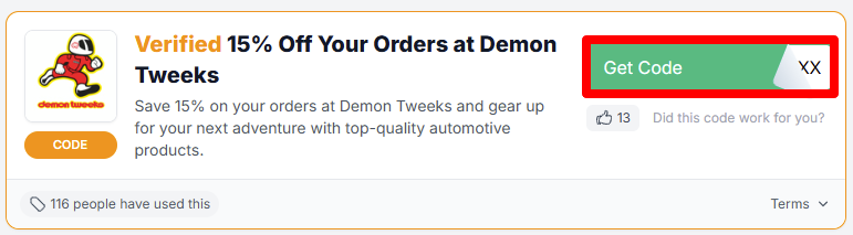 Click in the red box to get your voucher code