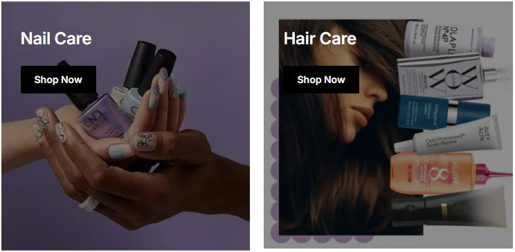 Shop for hair and nail care