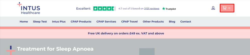Browsing the Intus Healthcare website for CPAP treatment for sleep apnoea
