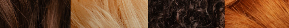 Different hair textures in different colours that CELUI's products can be used in