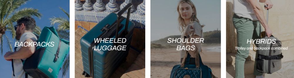 Cabin-Max-Cabin-Bagckpack, wheeled luggage, shoulder bag and hybrids on 4 different models