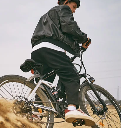 iHoverboard M50 electric mountain bike on outdoor terrain