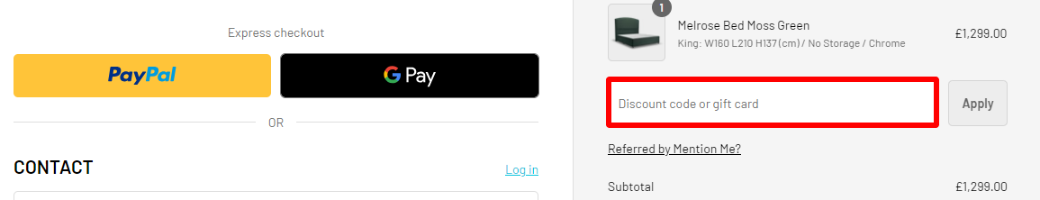 highlighted red box where customers can enter their Simba voucher code