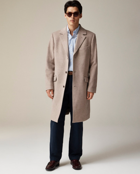 Best coats for fall: A model wearing the Rivington topcoat in Italian wool blend